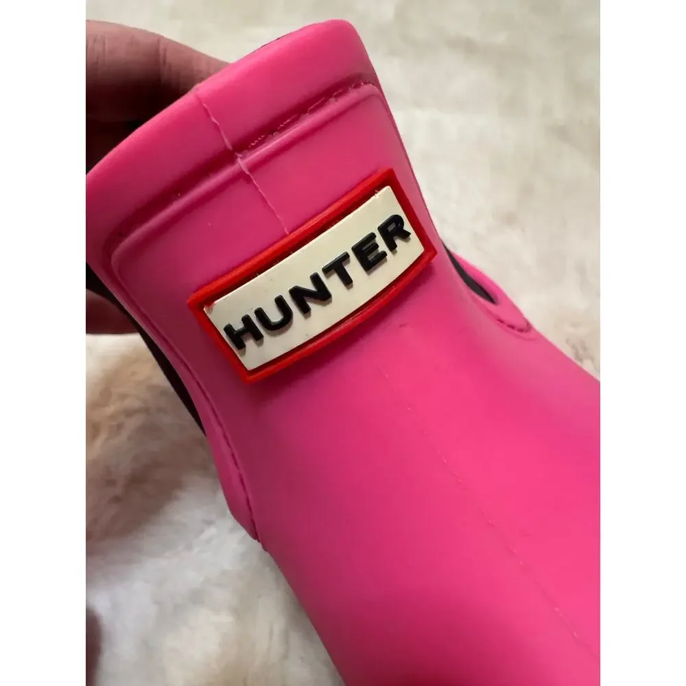 Hunter Hot Pink Short Rain Boots Womens Size 5